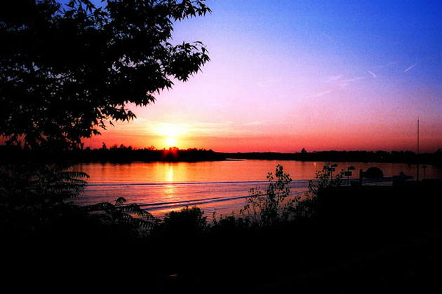 Sunset over the Ohio near Evansville